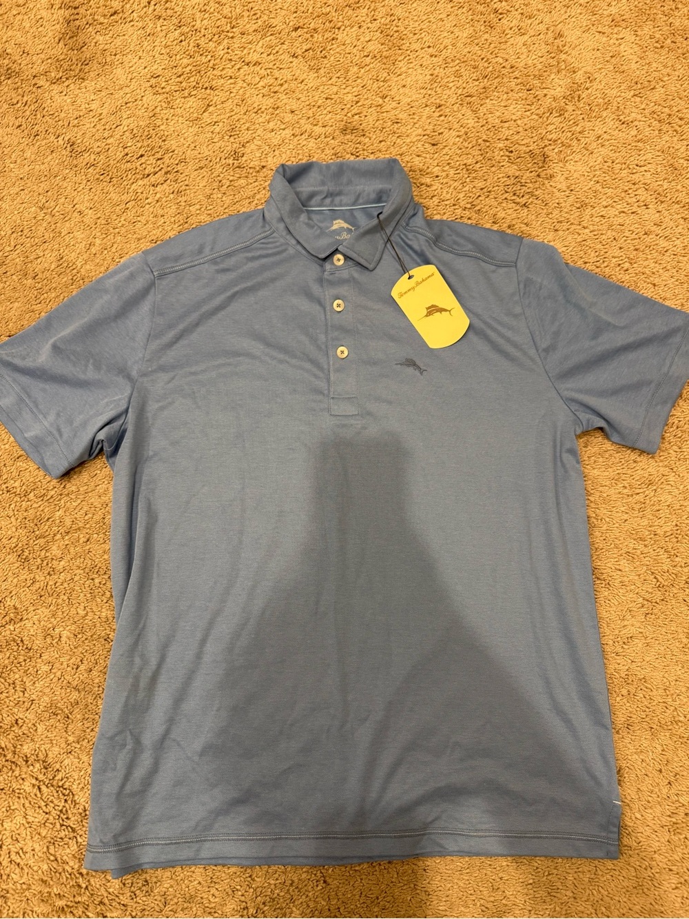 Tommy Bahama Mens Medium Buccaneer Blue Short Sleeve Polo Shirt NWT